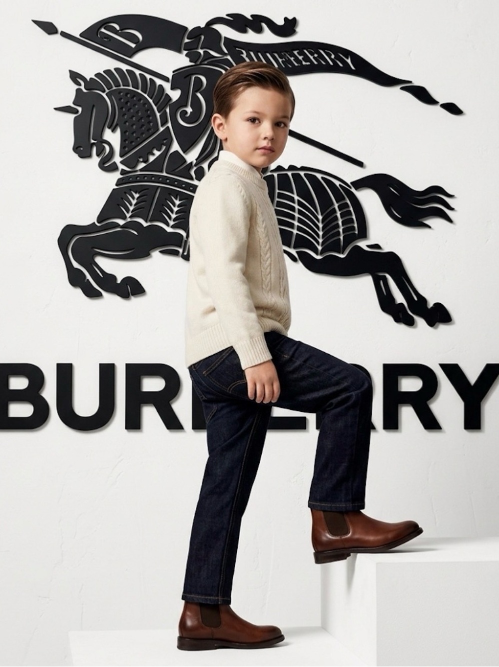 Authentic Burberry luxury designer classic denim jeans boys sz 4